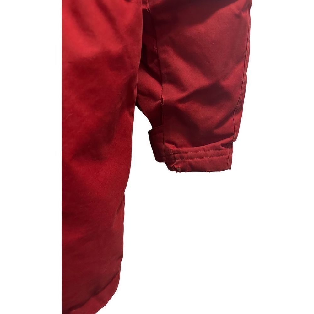 Women's Lands' End Red Goose Down Fill Puffer Coat Size Medium With Wear - Picture 4 of 10